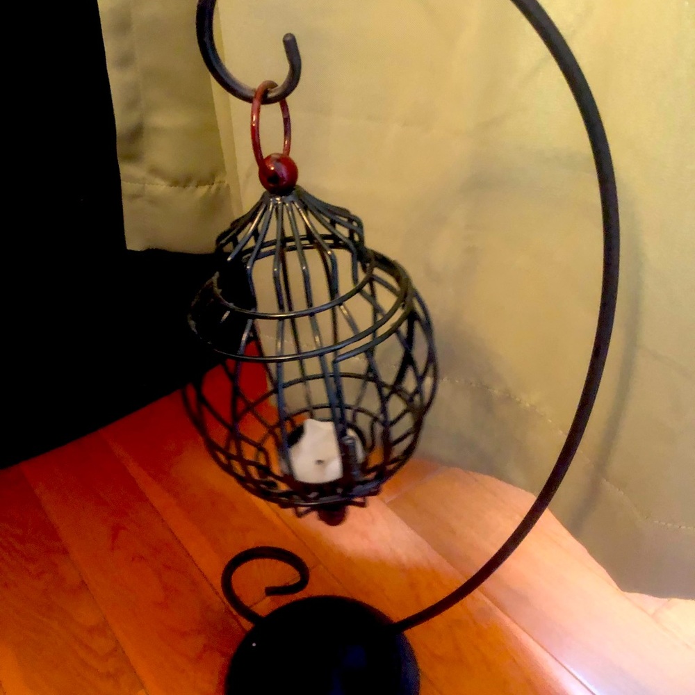 Birds cage candle holder
